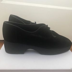Vintage 90s Yves Saint Laurent Suede Platform Shoes size 11